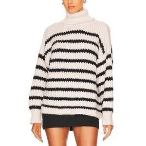 Line & Dot Striped Black And White Ariel Sweater Size S